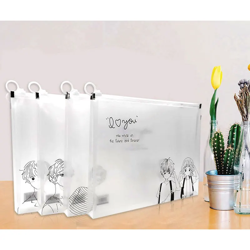 A4 прозрачная папка для файлов Офисная в мультяшном стиле органайзер документов