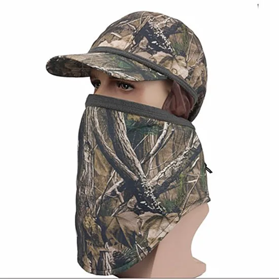 Refire gear зимняя флисовая уличная охотничья шляпа с капюшоном камуфляжная маска фасоль Балаклава вязаная шапка тактическая мужская маска для лица шапки с наушниками - Цвет: Зеленый