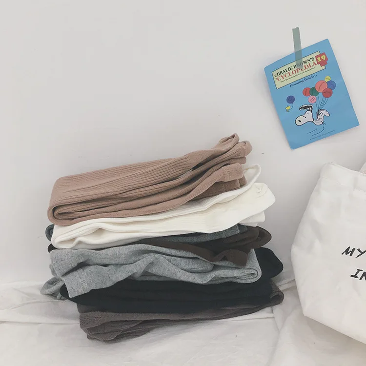 Милые леггинсы из чесаного хлопка для девочек Сезон осень зима детские