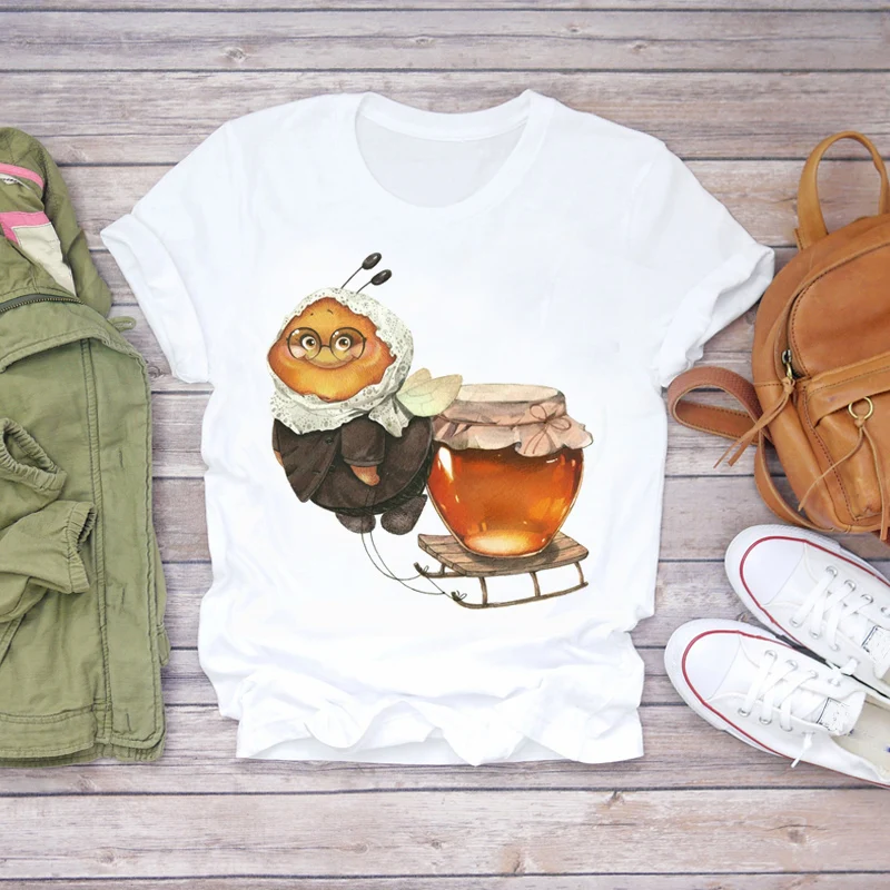 Футболка женская с акварельным принтом летняя в стиле Харадзюку | Женская одежда