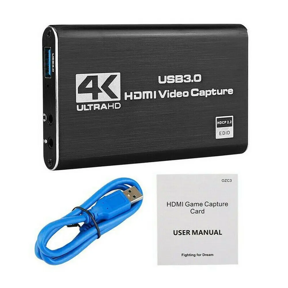

USB 3.0 1080P 4K Video Capture Card 60Fps HD Video Game Capture Video Converter HDMI Output for Game / Video Live Streaming Tool