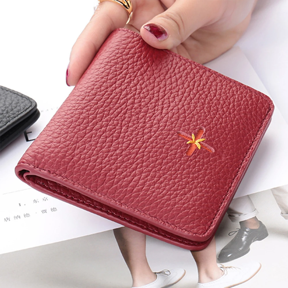 

New arrival women genuine leather flower pattern small wallet Ptgirl porte feuille femme Wallet