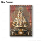 Черная Мадонна, постер с рисунком на холсте, мексиканская Настенная картина, винтажное католическое искусство, декор для комнаты, украшение для дома, подарок