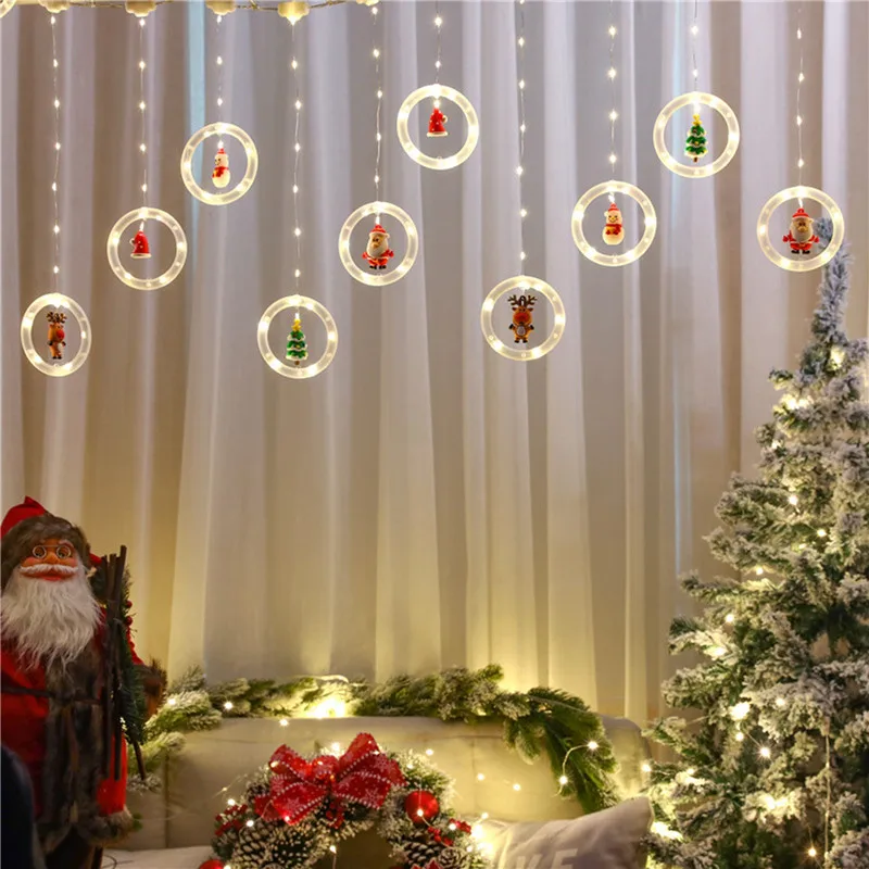 

Reusable Christmas Light Strip with Decorative Pendant Christmas Decoration for Home/ Living Room/ Balcony/ Courtyard