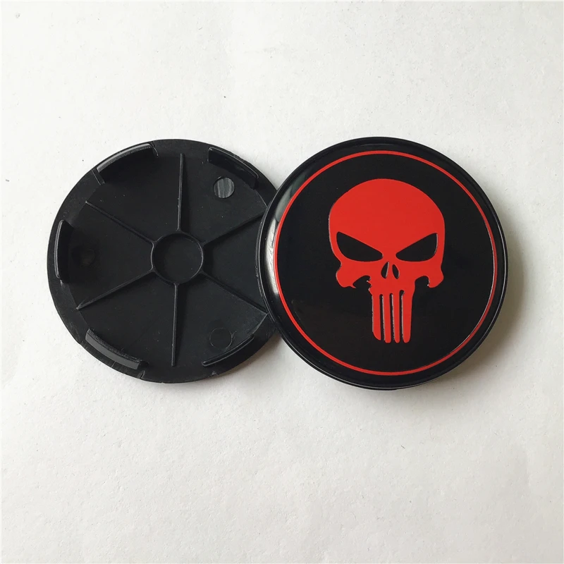4 шт. 68 мм Череп Каратель Центральная втулка колеса автомобиля Кепки эмблемы