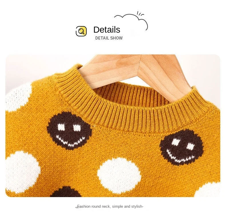 

Baby Girls Sweater Fashion Cartoon Children Sweaters Christmas Pullover Long Sleeve Baby boy Girl Knitwear Kids Knit Clothes