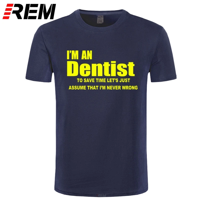 Забавный подарок стоматологии REM профессиональная DDS футболка Мужская хлопковая