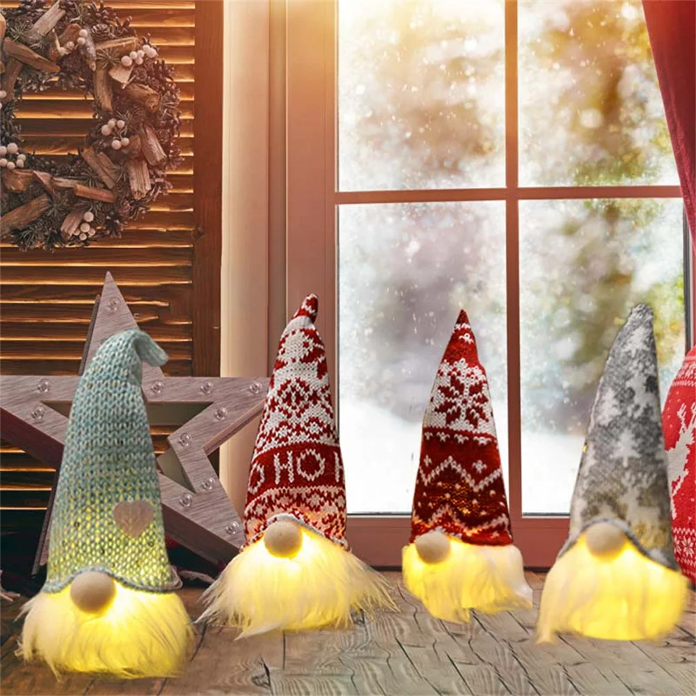 

Подвеска плюшевая с подсветкой в виде карлика, украшение в виде капли без лица для рождественской елки, подарок на День Благодарения