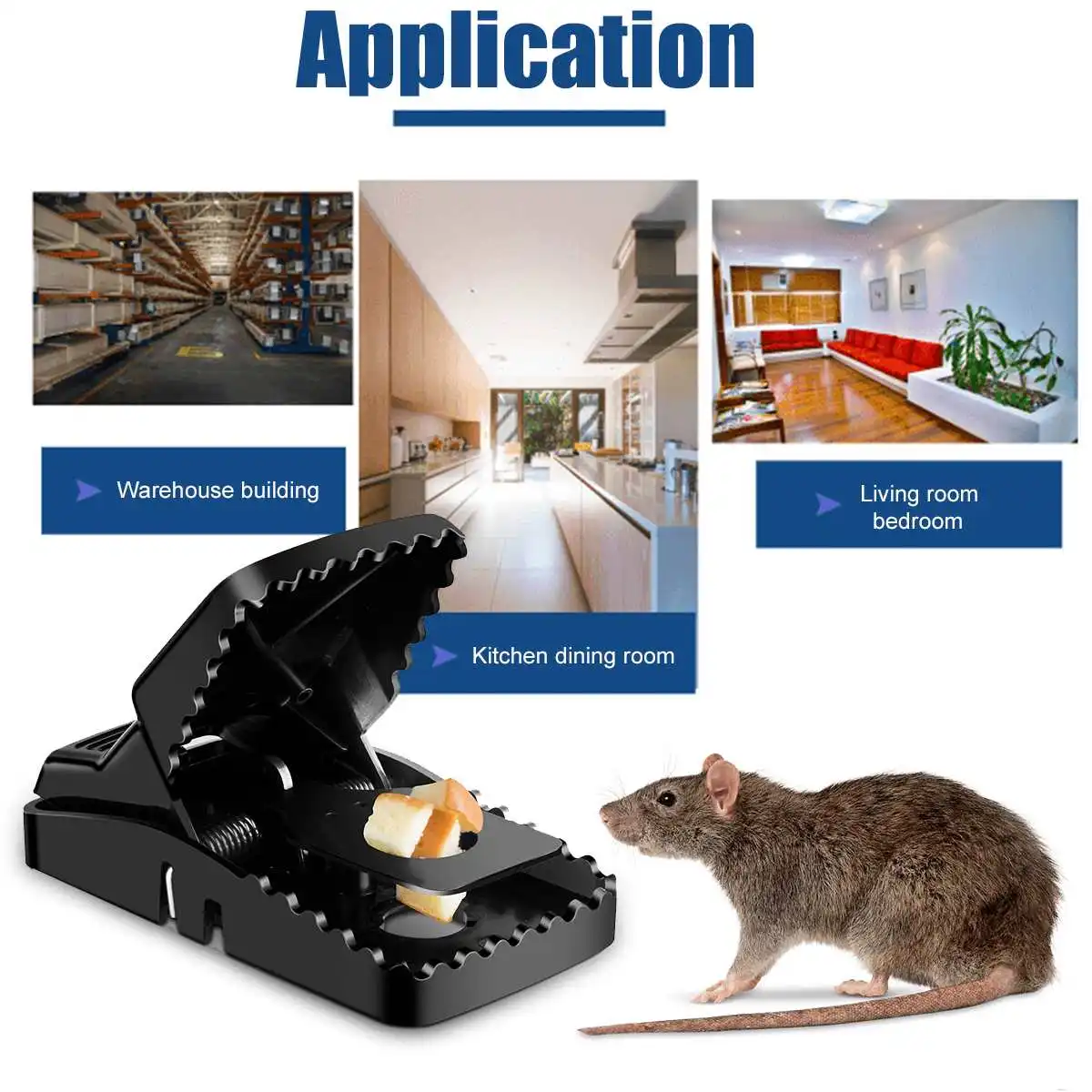 

6Pcs Reusable Heavy Duty Aggressive Rat Catching Mice Mouse Traps Mousetrap Bait Snap Spring Rodent Catcher