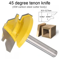 1 piece 14 shank 45 degree lock miter router bit woodworking tenon milling cutter tool drilling milling for wood carbon steel