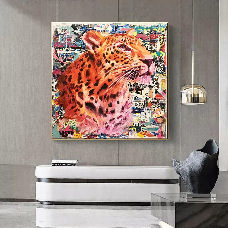 

Graffiti Colorful Wild Leopard Animal Art Canvas Painting Cuadros Posters Print Wall Art for Living Room Home Decor