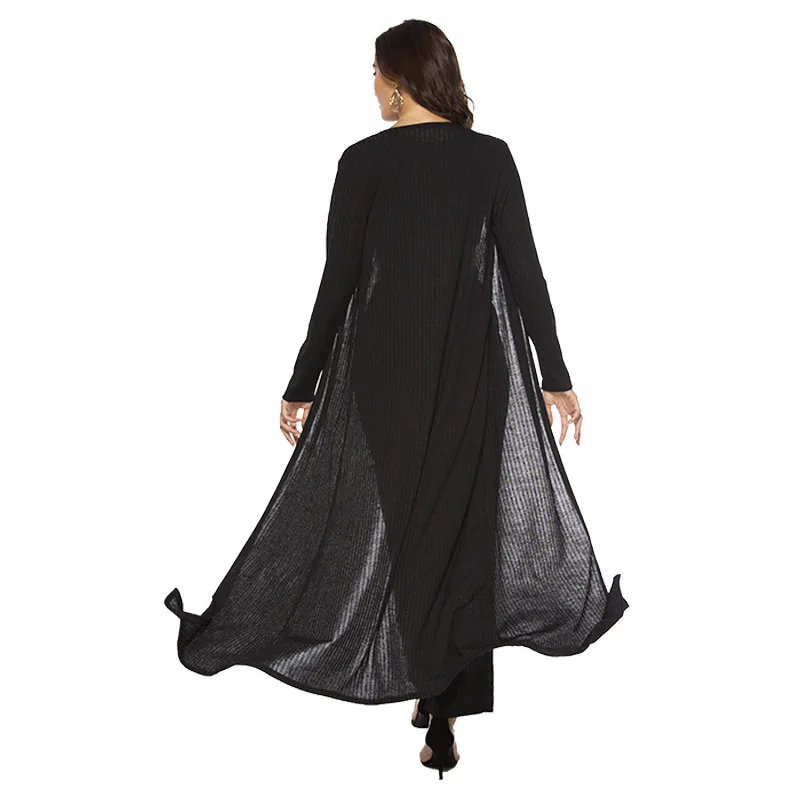 

3 Piece Set Women Fashion Casual Set Women Summer Autumn Knitting Cotton Long Section Pants Cardigan Cloak Women Sets