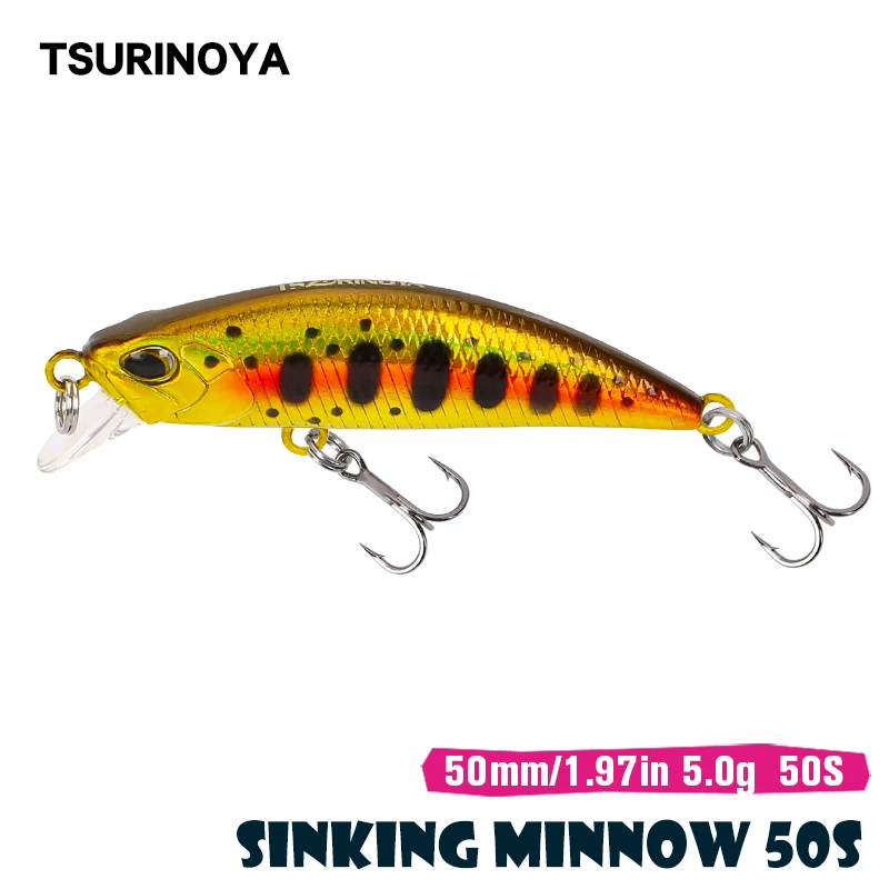 

TSURINOYA Minnow Fishing Lure Japan Jerkbait DW63 50mm 5g Mini Sinking Wobblers Hard Artificial Bait Perch Trout Leurre Pesca