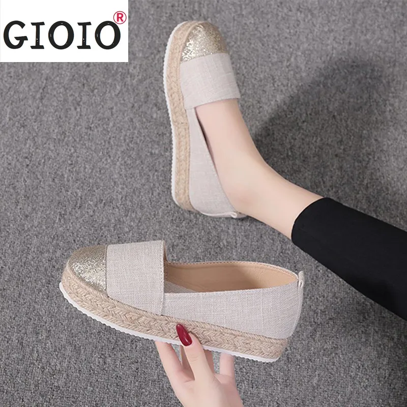 

New Woman Flats Espadrilles Women's Loafers for Women 2021 Slip on Shallow Weave Flat Shoes Platform Comfort Ladies Moccasins