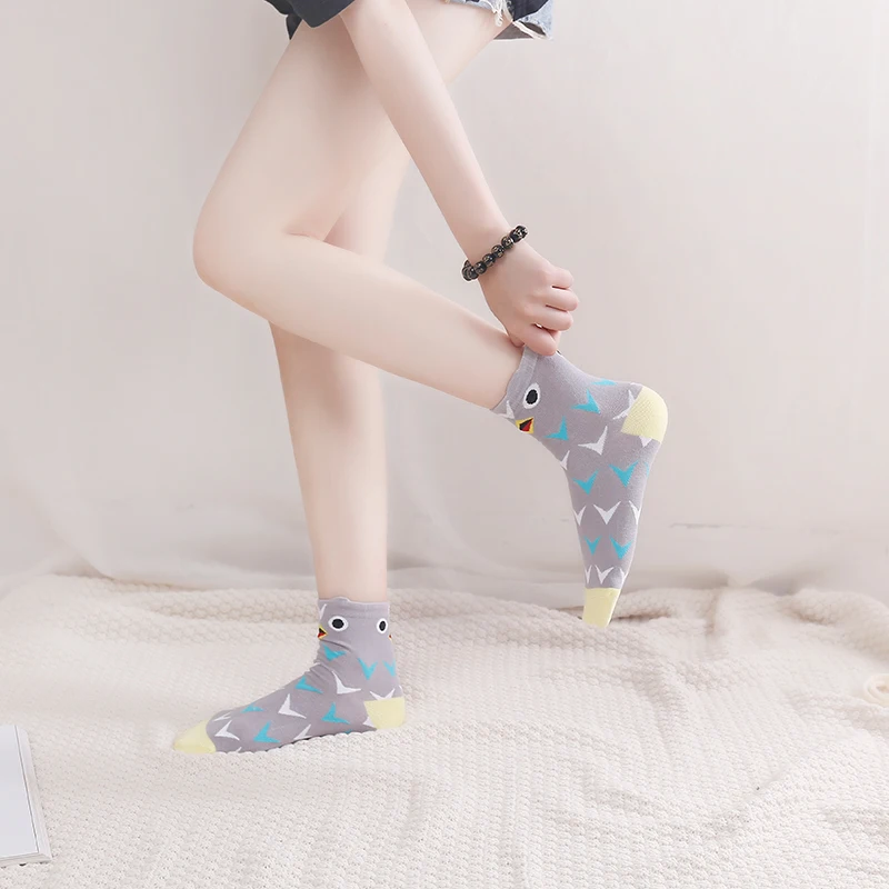1 пара женских носков модные забавные носки с животным узором леопардовым