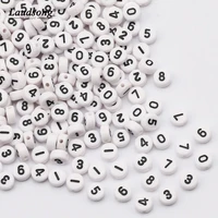 4x7mm acrylic round beads random number mixed flat letter spacer accessories for diy handmade jewelry necklace bracelet making