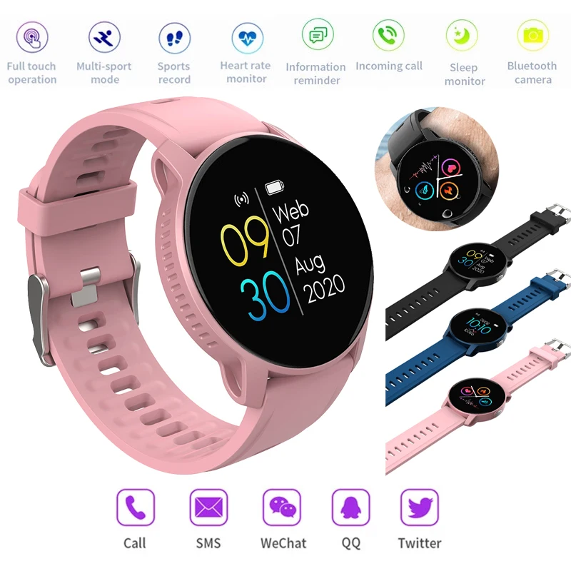 

Smart Watch Sports Pedometer Calories Heart Rate and Blood Pressure Wearable Device Information Push Ladies W9 Bracelet