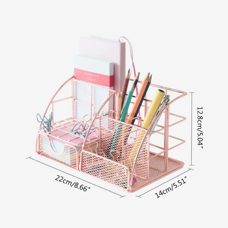 

Multi-function Desk Organizer All In One Desktop with Pen Paper Holder School Office Stationery Storage Rack Supplies