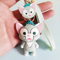 japanese anime gerardoni cat keychain girl cute anime stella rabbit doll bag backpack pendant woman car key key ring gift2021