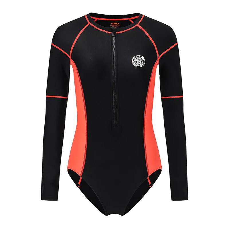 AXESEA женский купальный костюм с длинным рукавом Цельный купальник для серфинга