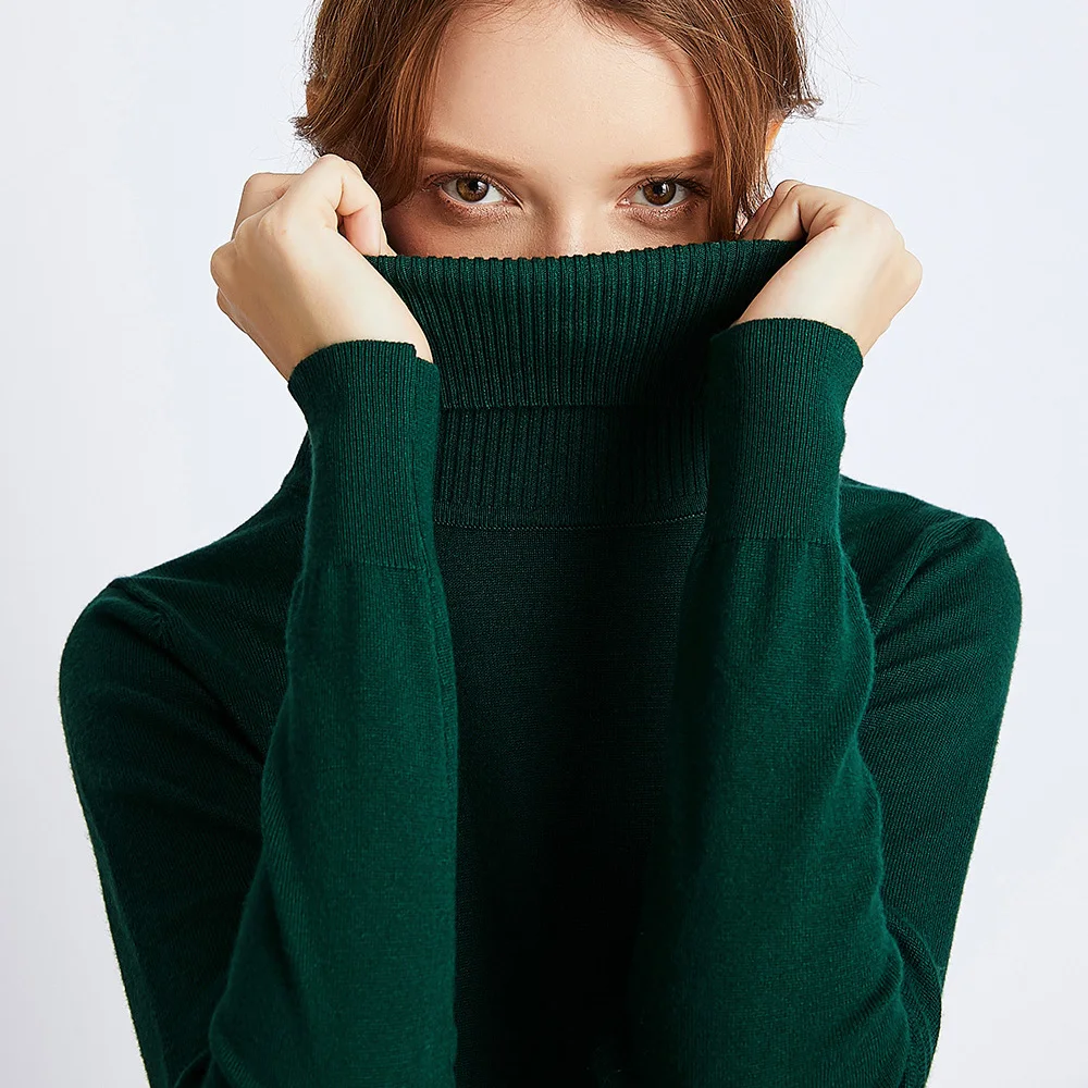 

Slim Fit Turtleneck XL Plus Size Pullover Ladies Clothing Sweater Women Knitted Autumn Solid Sweater Sueter Mujer Invierno 2020