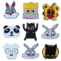 anime black cat rabbit tiger sheep chenille icon embroidered applique patch for kawaii clothes diy iron on badges on a backpack
