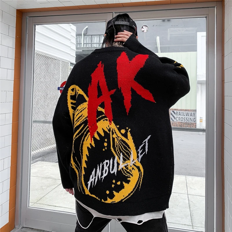 Мужские черные пуловеры оверсайз|Джемперы| |