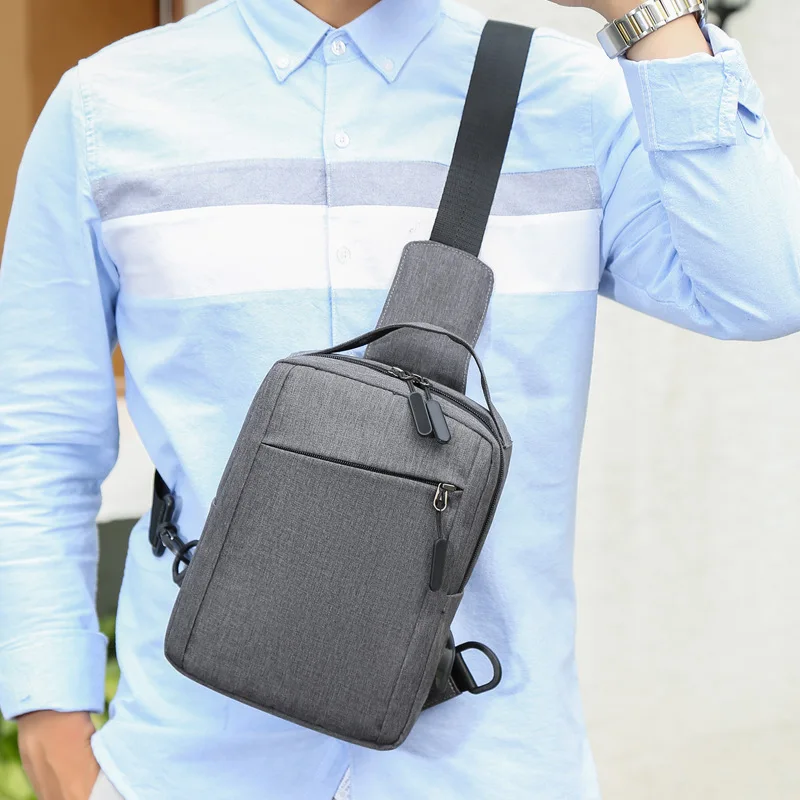 

2020 New Chest Bag Men's Cool Business Leisure Multi-function Trip Travel Shoulder Messenger Bag Men's Quality USB Charging Bag