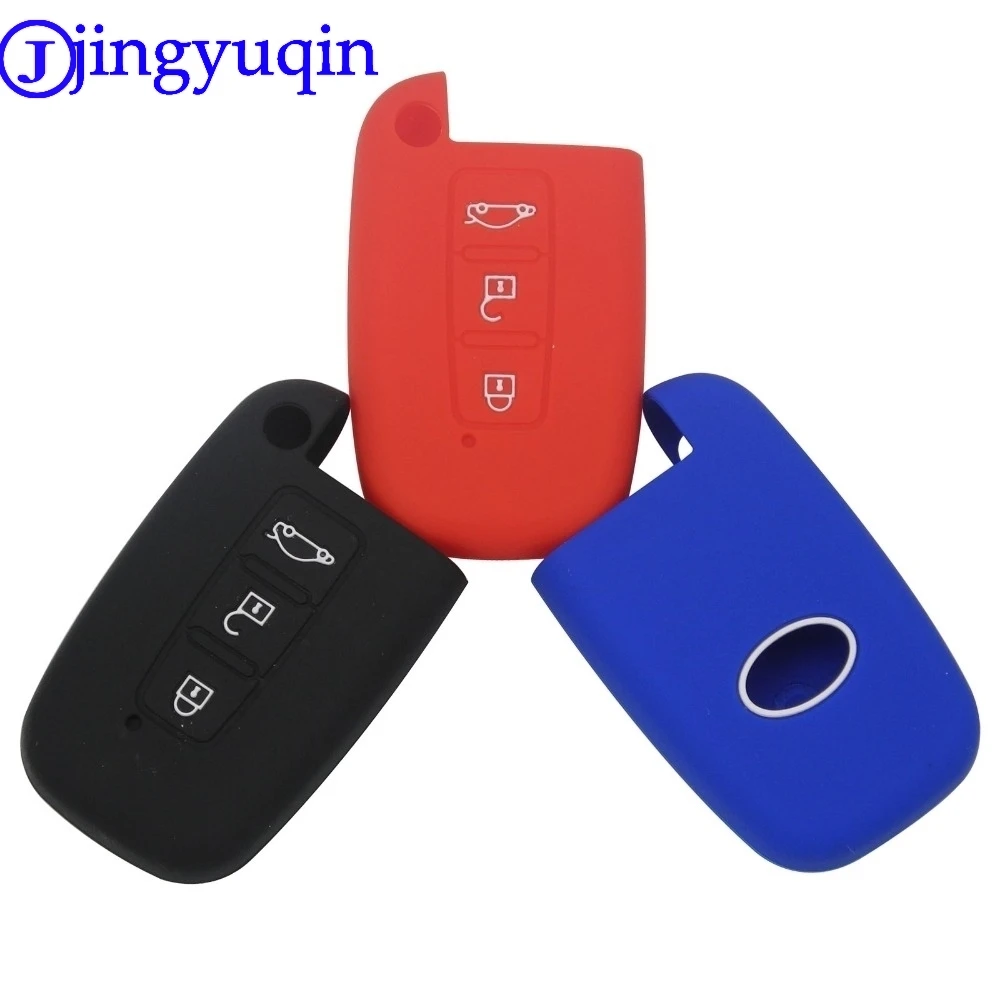 

jingyuqin Remote 3Buttons Car-Styling Key Silicone Cover Skin For Hyundai Solaris HB20 Veloster SR IX35 Accent Elantra i30 Smart