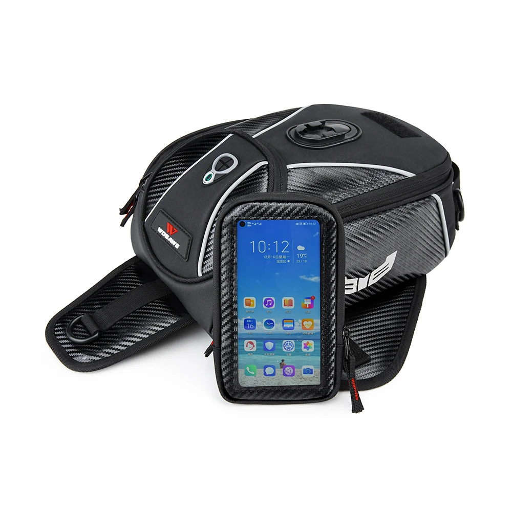 WOSAWE Strong Magnetic Motorcycle Oil Tank Bag GPS Navigation Waterproof Motorbike Single Shoulder Backpack Luggage | Автомобили и