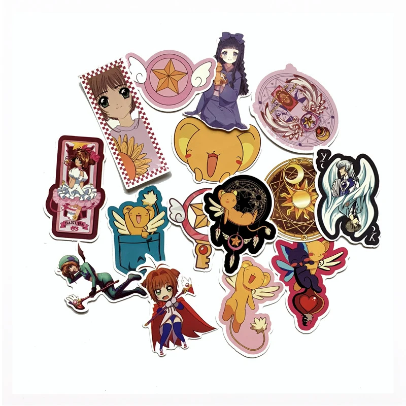 Аниме 15 шт./компл. Cardcaptor Sakura Cosplay prop Collect PVC наклейка водонепроницаемый DIY дневник