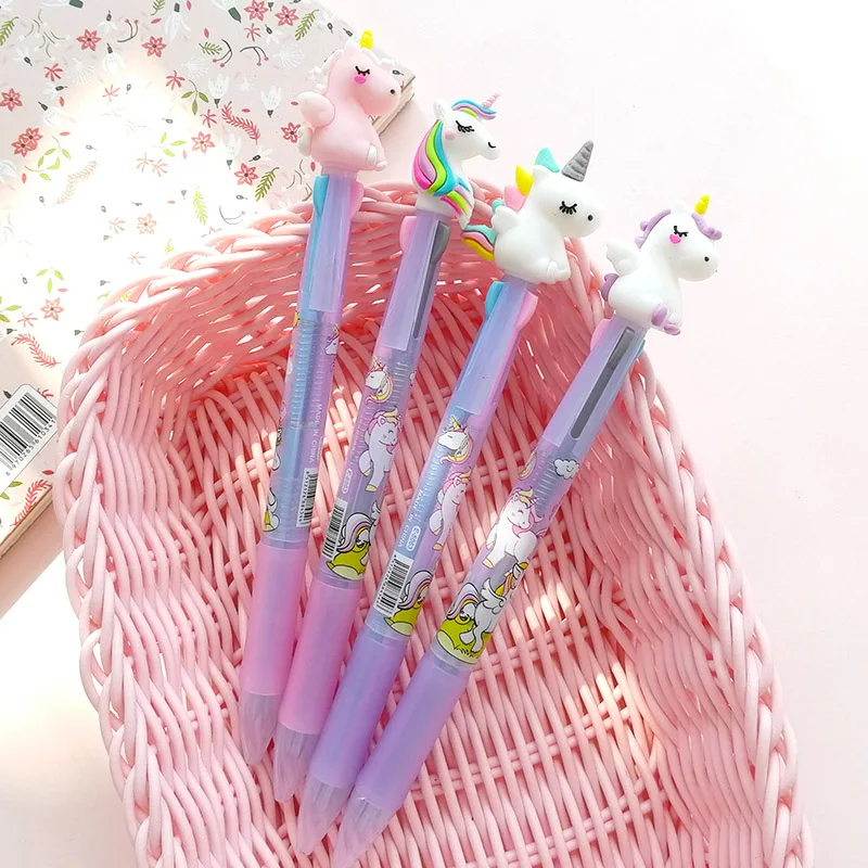 1 шт. мультяшный Единорог 3 в разноцветная шариковая ручка кавайная Радужная
