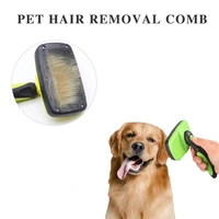 automatic pet hair removal brush dog comb abs needle combs pet dog grooming tool for dogs cats cleaning massage tools