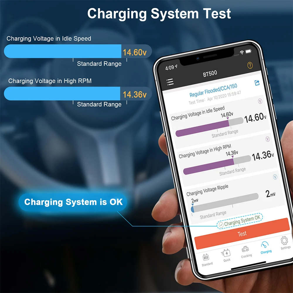 ANCEL BT500 автомобиля Батарея Тесты er Беспроводной Bluetooth V4.0 электрической цепи тест