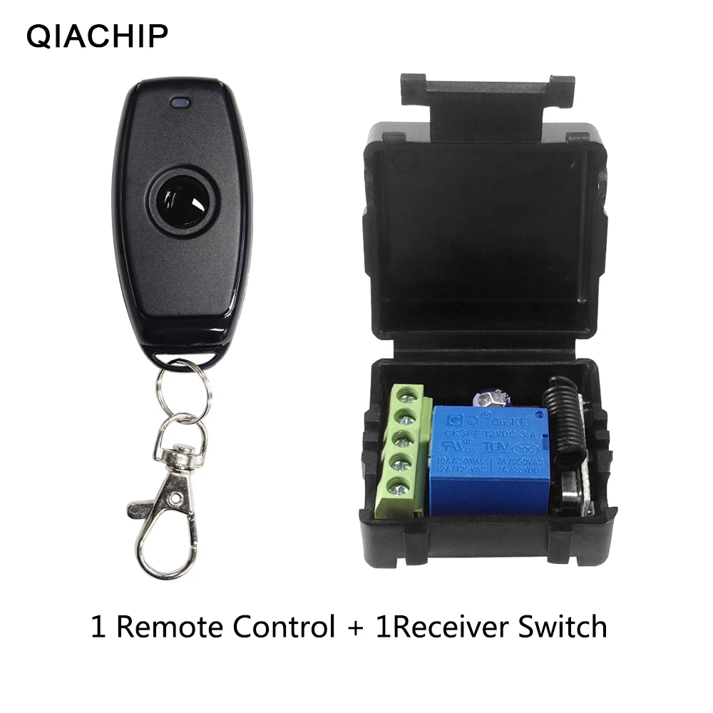 

QIACHIP 433Mhz Universal Wireless Remote Control Switch DC 12V 1CH Relay Receiver Module RF Transmitter 433 Mhz Remote Controls