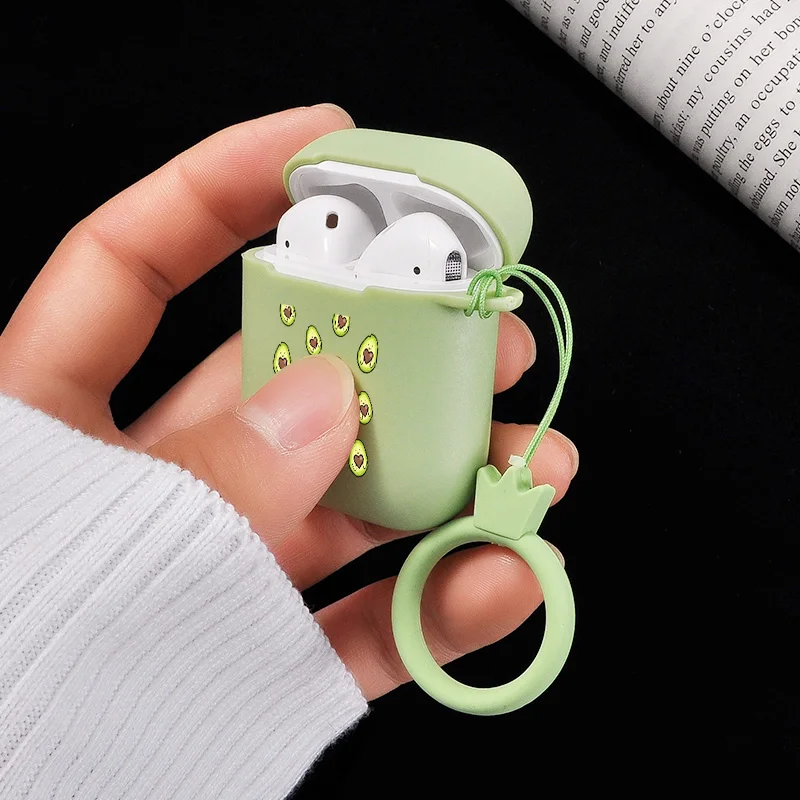 Милый чехол для Apple airpods Pro с забавным мультяшным авокадо наушников Airpods 1 2 мягкий
