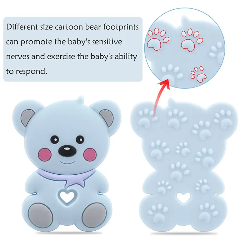 1 шт. BPA бесплатно Teddy Bear зубной прорезыватель для малышей силиконовый мультфильм животных грызунов Прорезыватель для зубов для младенцев Ожерелье Подвеска для детей игрушки