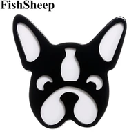 fishsheep cute acrylic pug dog brooches pins for women kids pet animal large brooch lapel pin dress accessories collection gift