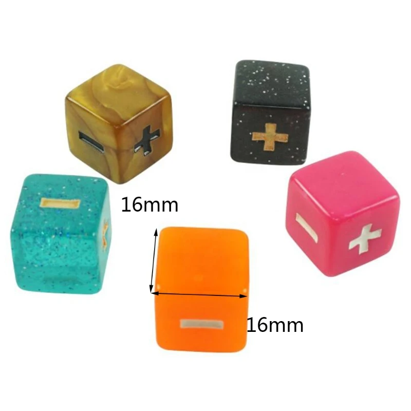 

10Pcs 6 Sided Games Right Angle Multi-Color Kid Educational Toys Square Cornered Acrylic Symbol Dice For Party Family