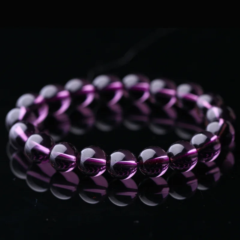 purple Браслеты Для Йоги модные браслеты из натурального камня для женщин и мужчин имитация розы Quartzs тигровые глаза агаты из бисера Pulseira Masculina - Окраска металла: purple