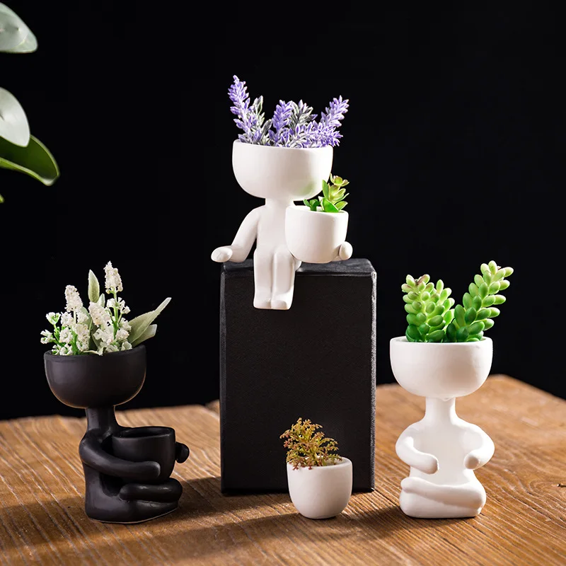 

Nordic Circular Hollow Ceramic Vase Donuts Flower Pot Home Decoration Accessories Office Desktop Living Room Interior Decor Gift
