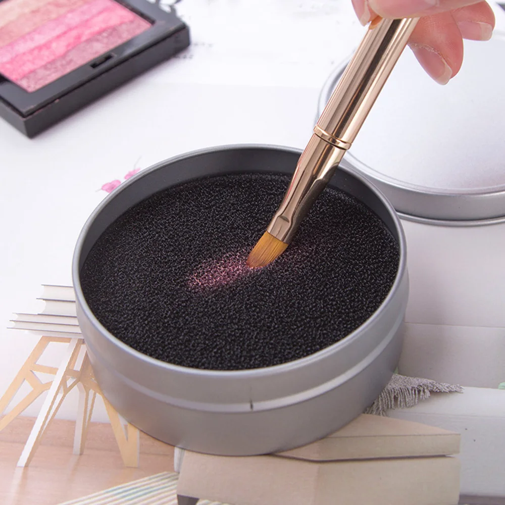

2Pcs Eyebrows Makeup Brushes Solo Remover Eyeshadow Cleaner Box Makeup Brush Sponge Cleaning Boxes