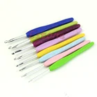 8 размеров, многоцветные мягкие пластиковые Алюминиевые крючки для вязания