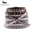 Светодиодная лента WS2812B WS2812, индивидуально Адресуемая умная Светодиодная лента RGB, чернаябелая Водонепроницаемая печатная плата, IP306567, 1-5 м, 5 в постоянного тока