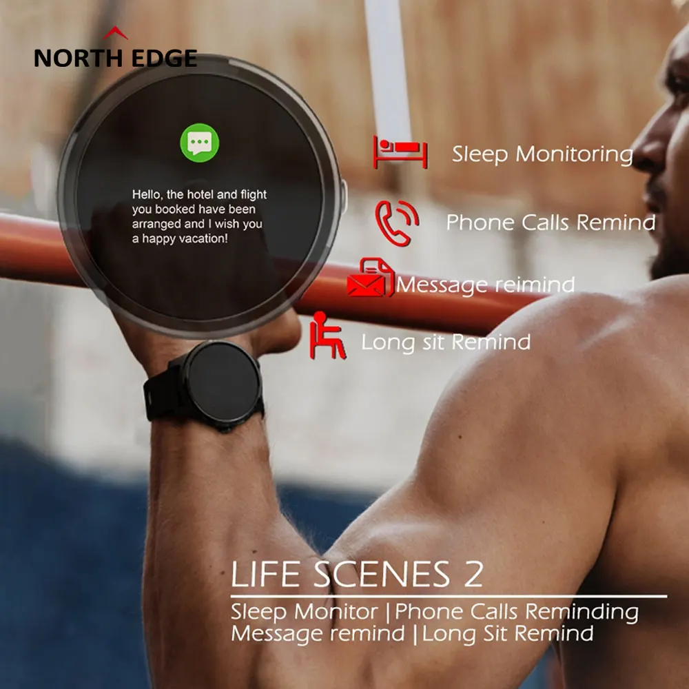 Умные часы North Edge Keep E101 EGG & PPG спортивные с монитором сердечного ритма Bluetooth IP67