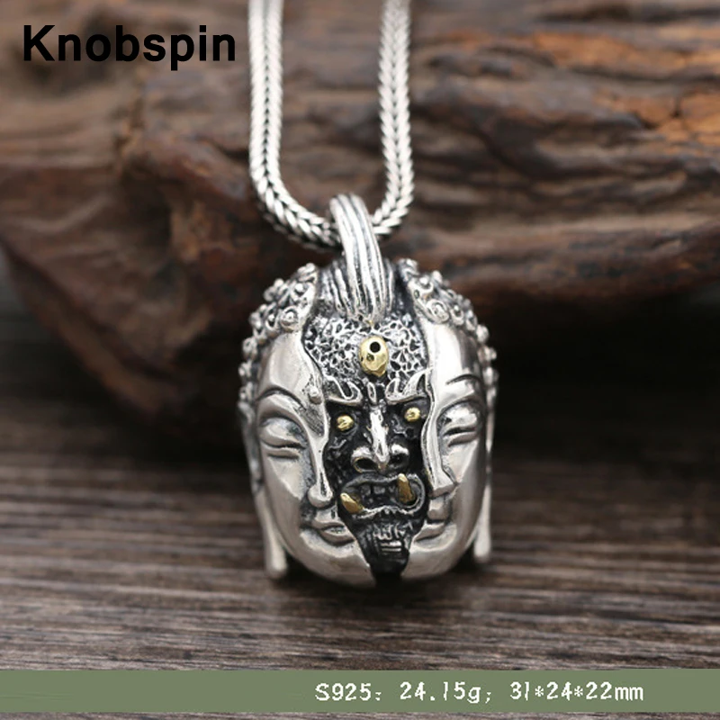 

Knobspin 100% 925 пробы серебро Для мужчин древний тайский серебряный резной зла с подвеской в форме сердца ожерелье не прилагается для мальчиков и...