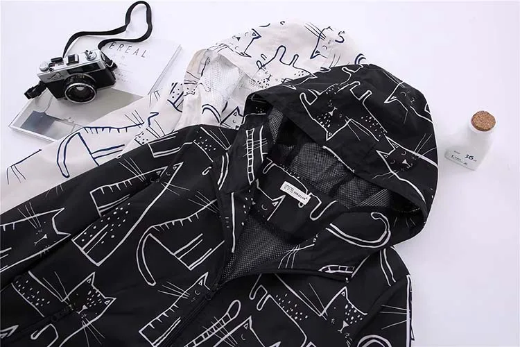 Весна осень тонкая куртка пальто для женщин мультфильм Кот горшок Harajuku Kawaii Толстовка граффити бейсбольные куртки пальто Chaqueta Mujer Япония