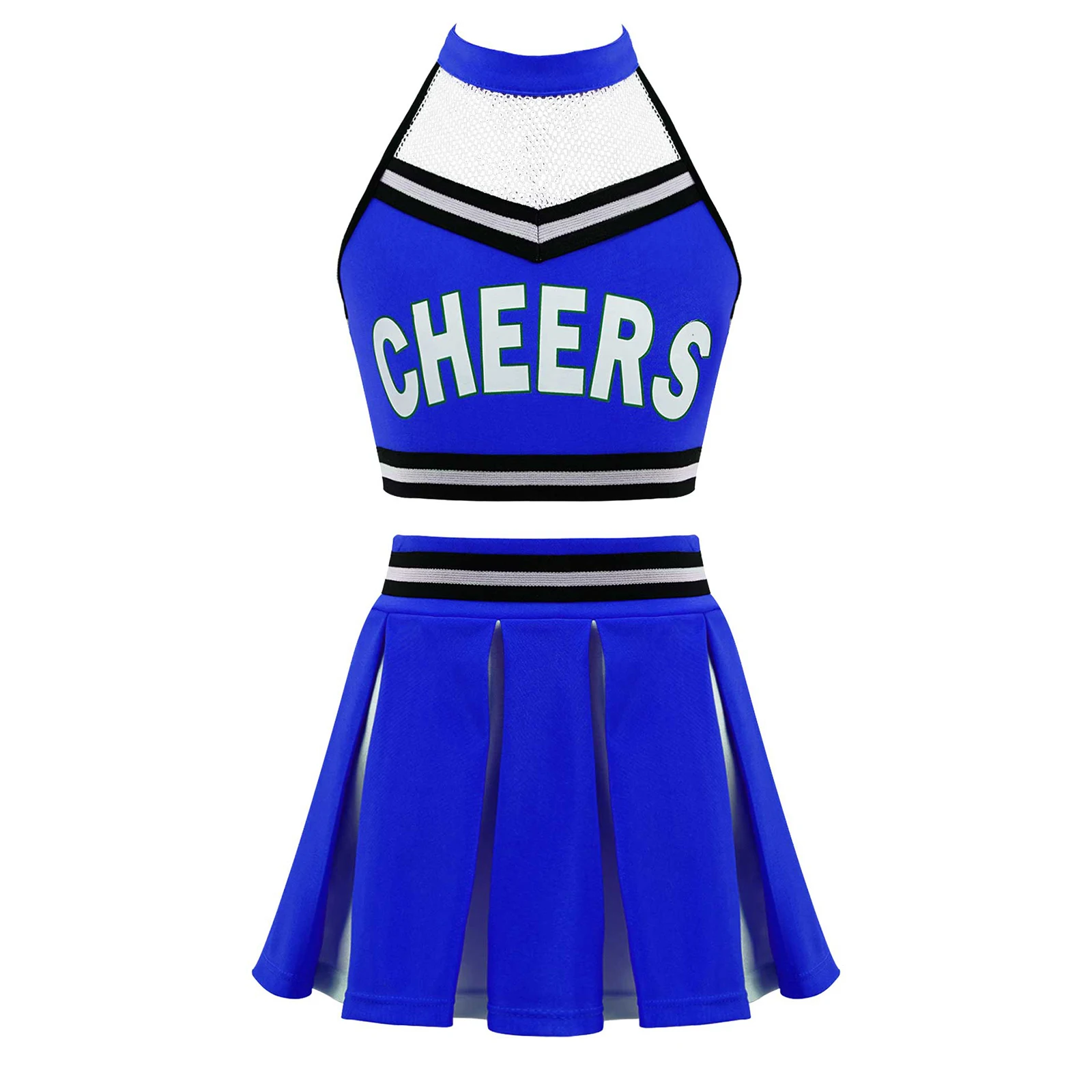 Униформа для чирлидинга Cheer Leader детский короткий топ без рукавов с открытой
