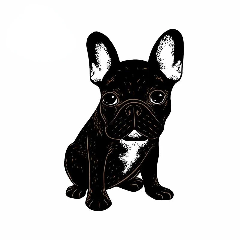 

Creative Animal Bulldog Black Scratch-Proof Trunk Laptop Car Stickers Windshield Cartoon Decoration Fine Decal Kk13*9cm