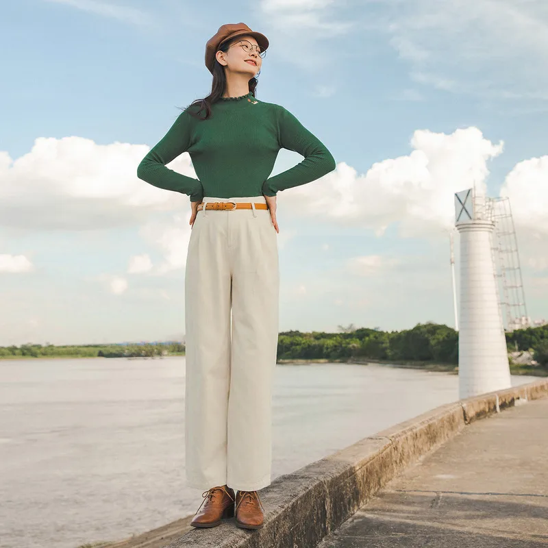 Инман осень зима литературные классические брюки корейский стиль хлопок удобные